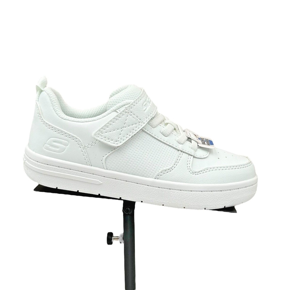 Skechers Smooth Street Youth Boy's Slip-on Sneakers Size 2 White Machine Wash